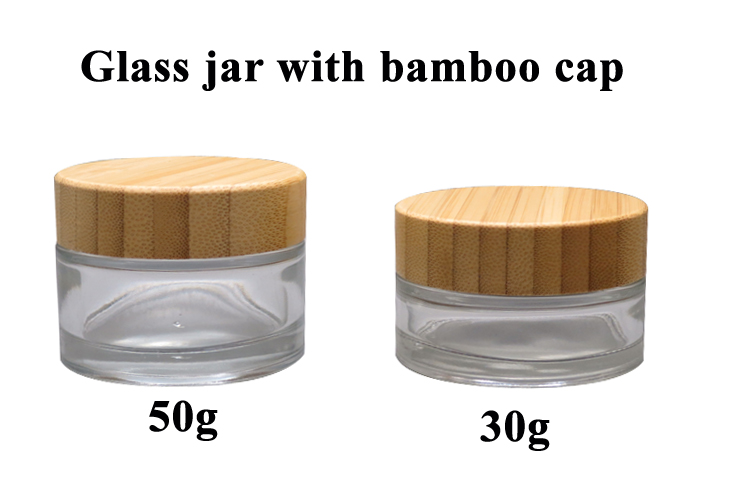 SELECTIVE PACK SY-BGCJ-30 30G glass jar with bamboo lid 30ML cosmetic container bamboo cosmetic CREAM jar