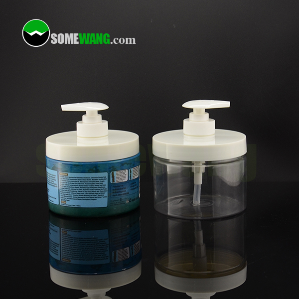 SOMEWANG 10oz / 300g Cosmetics Containers Skin Care PET Gel Jar with Pump