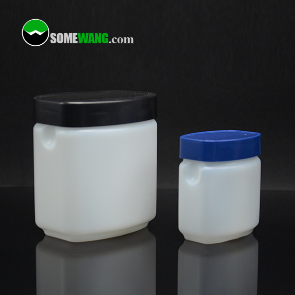 SOMEWANG 400g empty plastic personal skin care cosmetic container square scrub cream jar