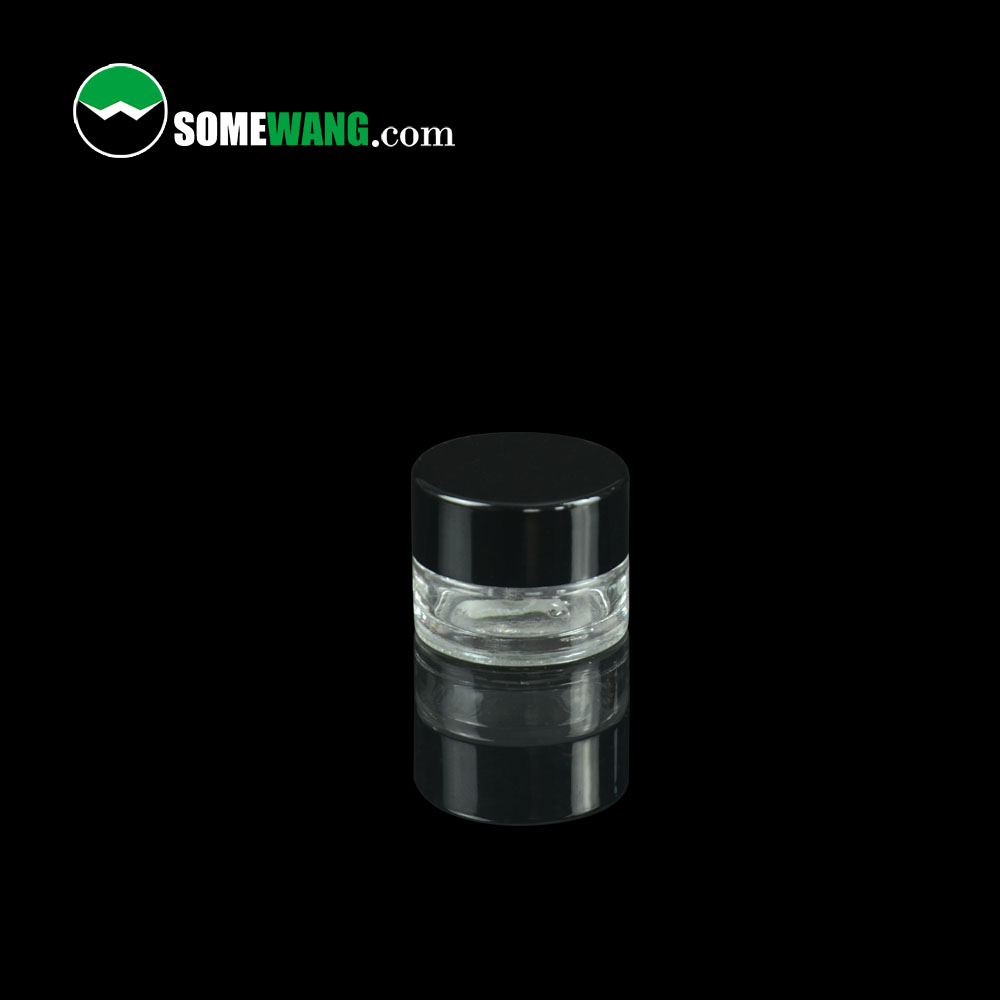 SOMEWANG Cosmetic Packaging 5ml Clear Glass Jars with Black  Lid