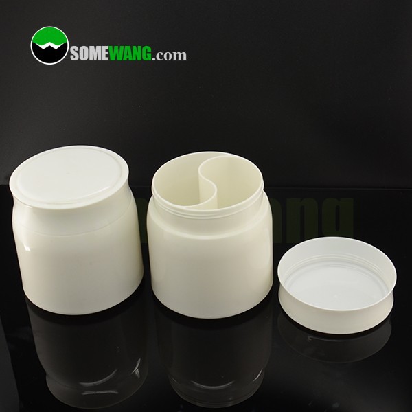 SOMEWANG cosmetic jar packaging 10oz 300ml PP plastic jar with separation for cosmetic body cream jar