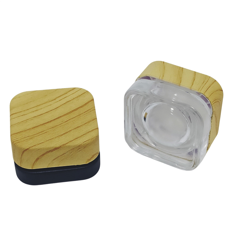 SQUARE Beautiful and practical 3 5 7 ml crc cap childproof caps clear jar cosmetic small round glass jars with screw top lid