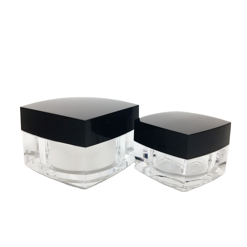 SQUARE!!CUSTOMIZED!! Empty Plastic 50g acrylic jar with sifter wholesale