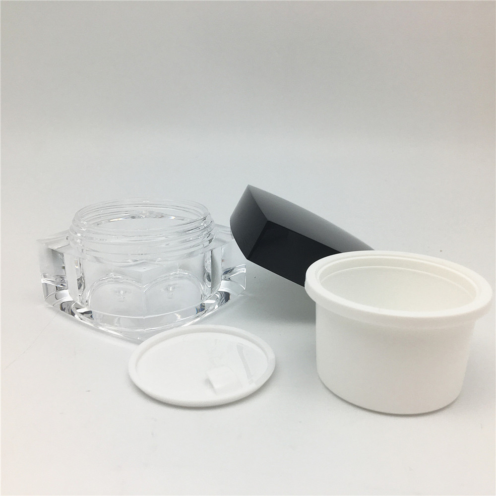 SQUARE!!CUSTOMIZED!! Empty Plastic 50g acrylic jar with sifter wholesale