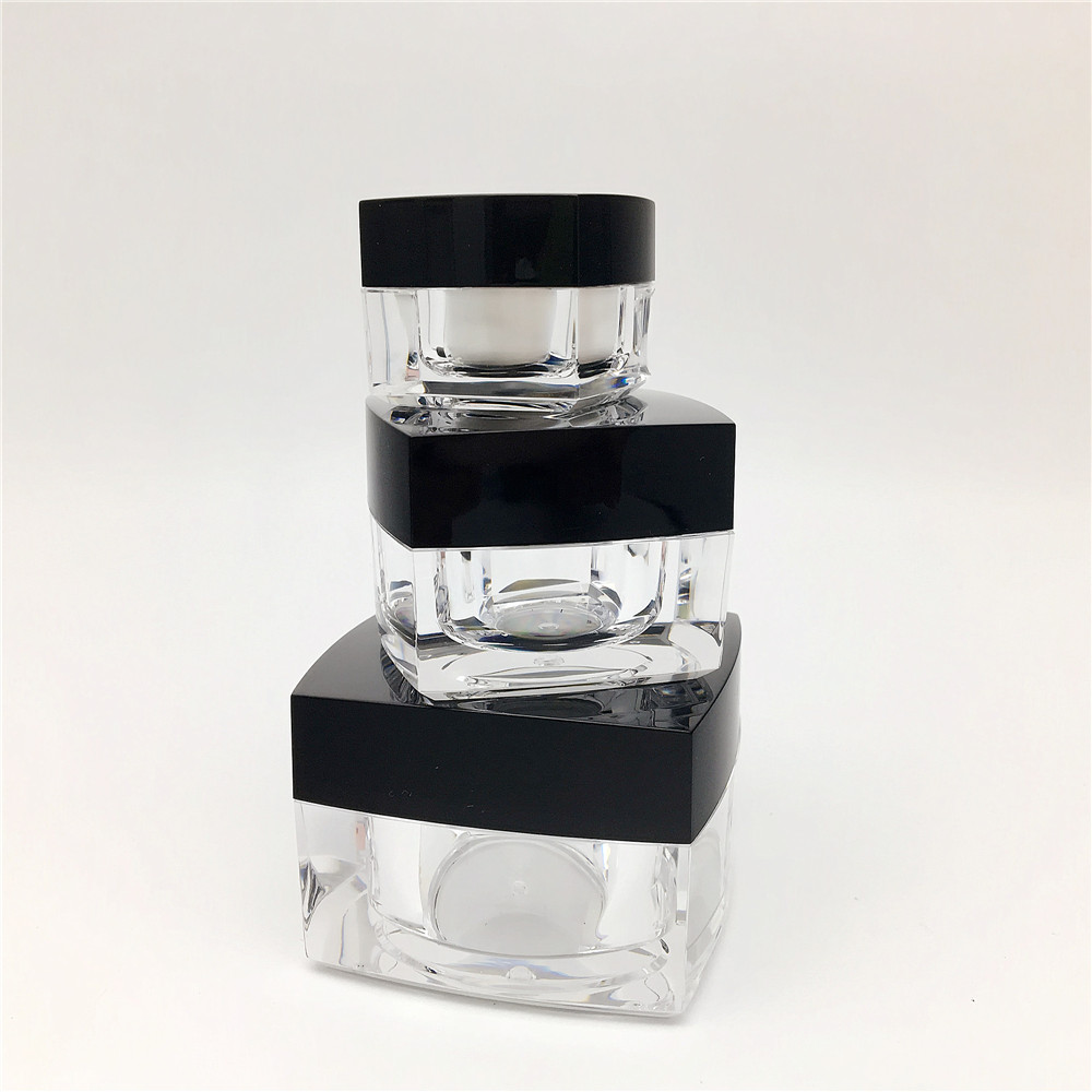 SQUARE!!CUSTOMIZED!! Empty Plastic 50g acrylic jar with sifter wholesale