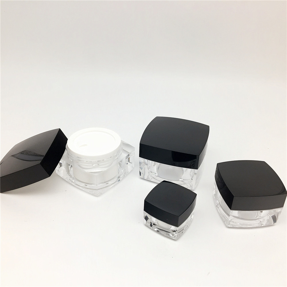 SQUARE!!CUSTOMIZED!! Empty Plastic 50g acrylic jar with sifter wholesale