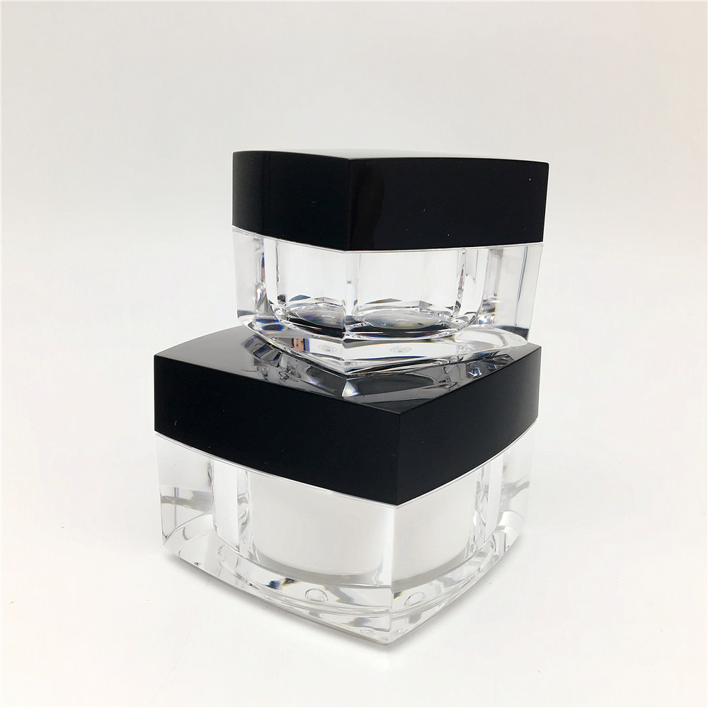 SQUARE!!CUSTOMIZED!! Empty Plastic 50g acrylic jar with sifter wholesale