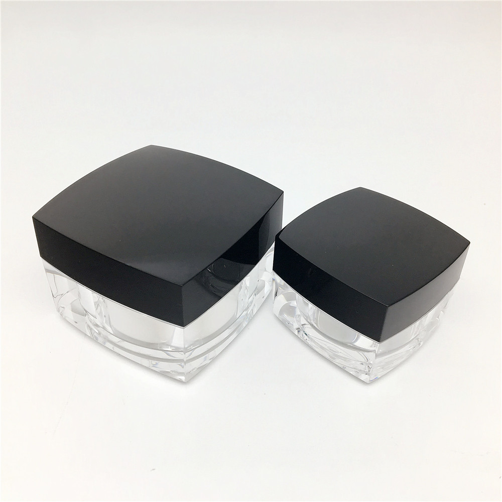 SQUARE!!CUSTOMIZED!! Empty Plastic Acrylic Double Wall Cosmetic Jar Bottle