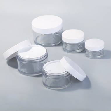 SRS Eco Friendly 30g 50g 100g 200g Skincare Face Cream Cosmetic Packaging Clear PET Jar