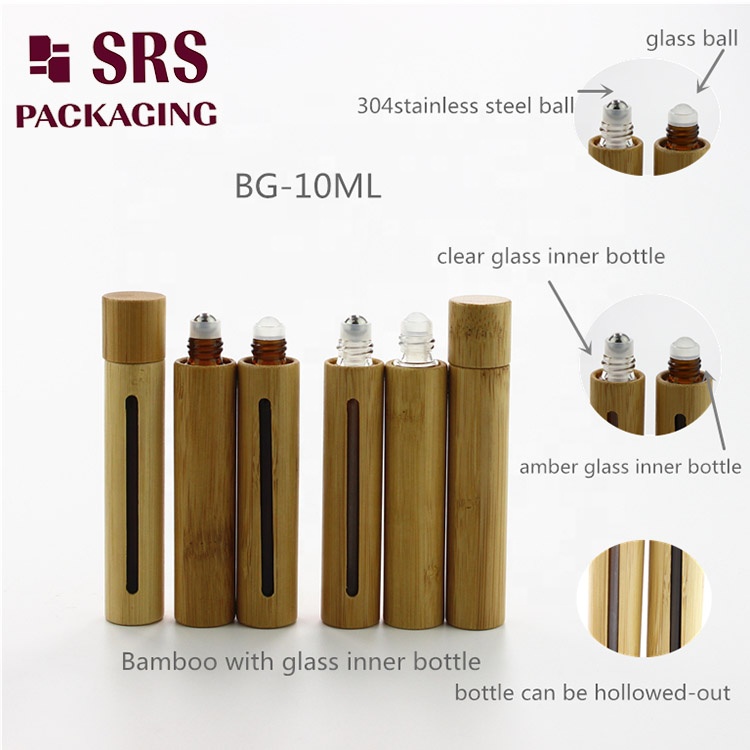 SRS Environment Friendly 5ml 8ml 10ml 15ml 20ml Roll On Bottle Bamboo Essential Oil Bottle