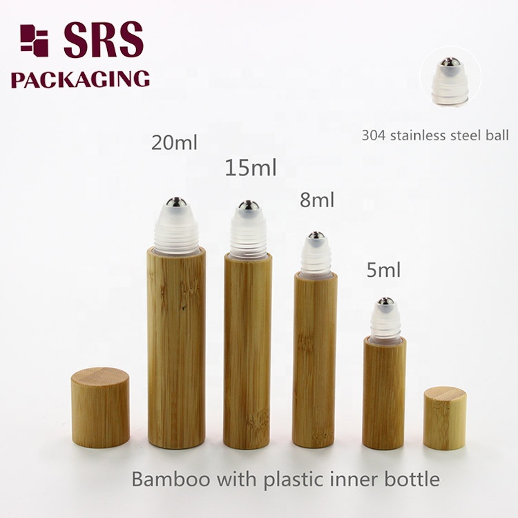 SRS Environment Friendly 5ml 8ml 10ml 15ml 20ml Roll On Bottle Bamboo Essential Oil Bottle