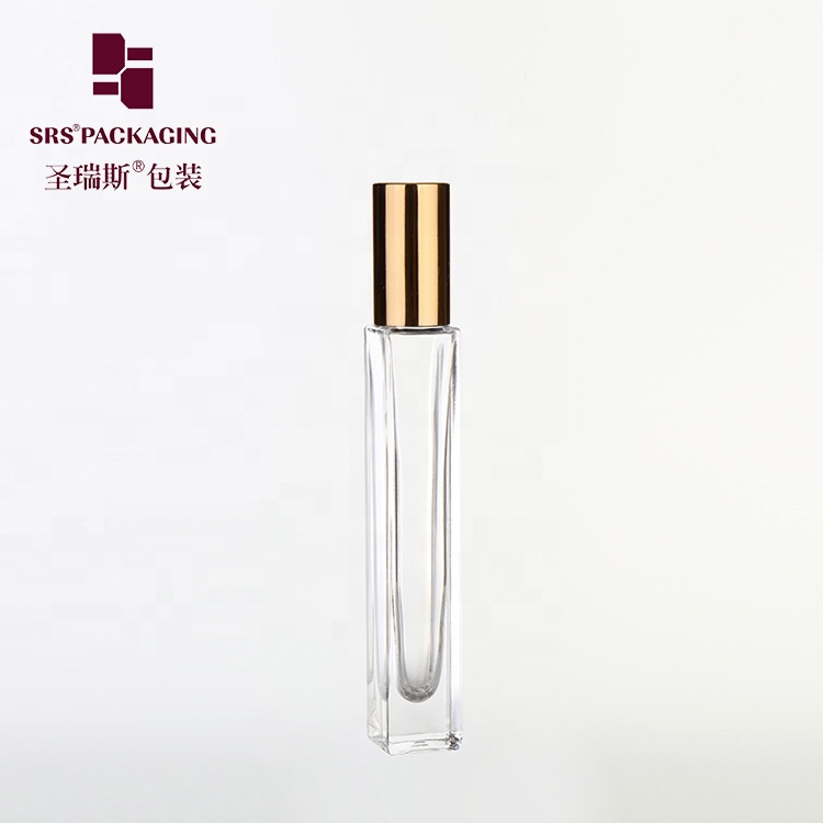 SRS Hot sale high quality transparent customized color volume 10ml glass roll on bottle with stainless steel roller ball