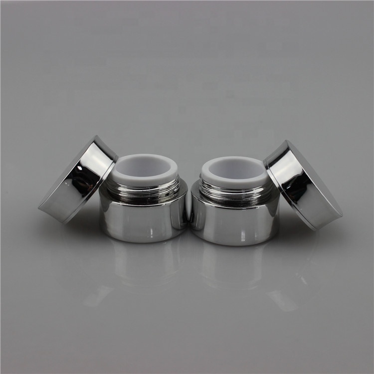 SRS acrylic cosmetic mini 5g silver uv gel empty jars