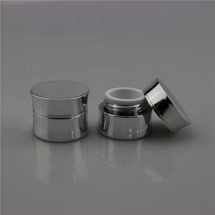 SRS acrylic cosmetic mini 5g silver uv gel empty jars
