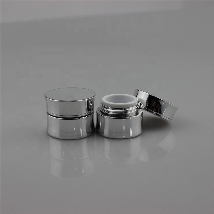 SRS acrylic cosmetic mini 5g silver uv gel empty jars