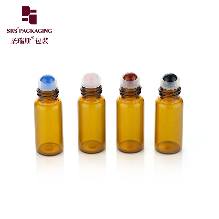 SRS amber empty roll on 3 ml mini bottle glass