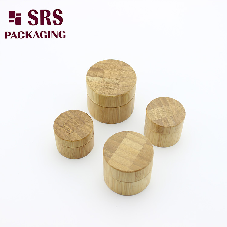 SRS empty wholesale 30g 50g cosmetic bamboo packaging bamboo cream jar