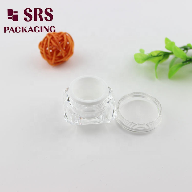 SRS factory supply high quality competitive price cosmetic packaging 5g 15g acrylic diamond shape white facial cream jar