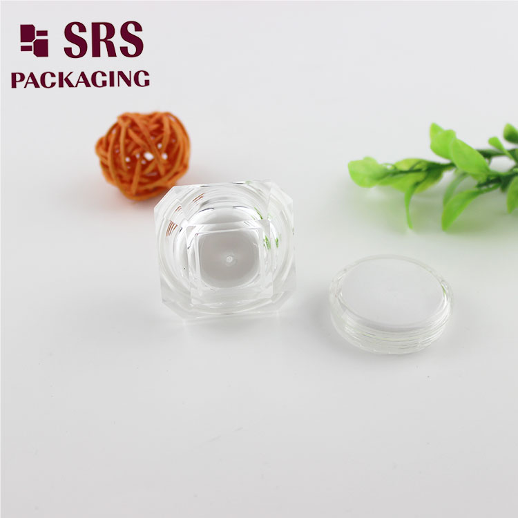 SRS factory supply high quality competitive price cosmetic packaging 5g 15g acrylic diamond shape white facial cream jar