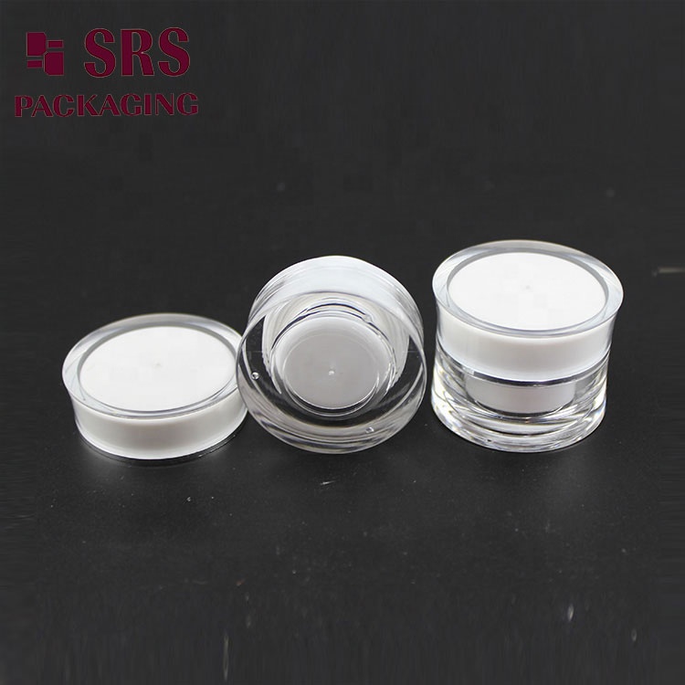 SRS luxury cheap clear color mini 5g acrylic cosmetic empty sample jar plastic