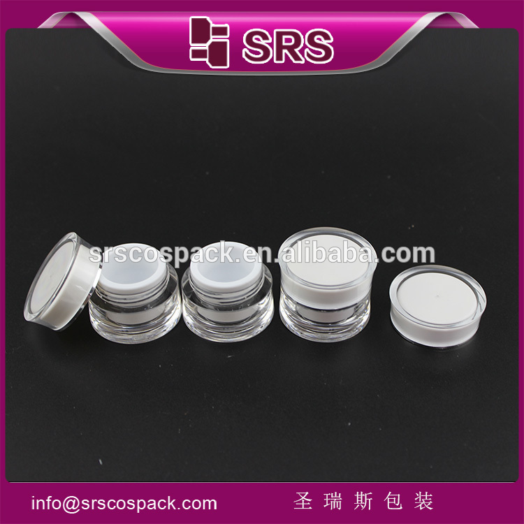 SRS luxury cheap clear color mini 5g acrylic cosmetic empty sample jar plastic