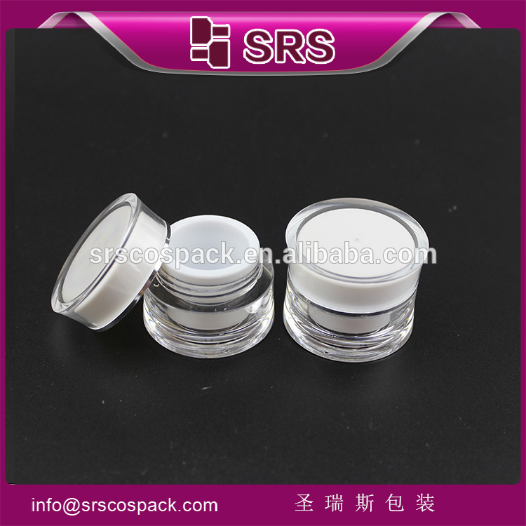 SRS luxury cheap clear color mini 5g acrylic cosmetic empty sample jar plastic
