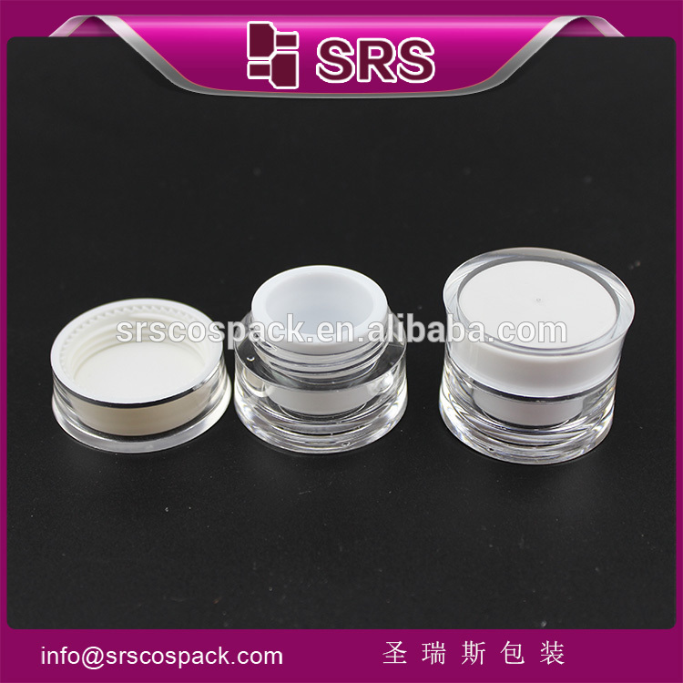 SRS luxury cheap clear color mini 5g acrylic cosmetic empty sample jar plastic