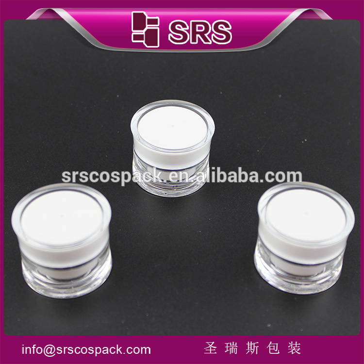 SRS luxury cheap clear color mini 5g acrylic cosmetic empty sample jar plastic
