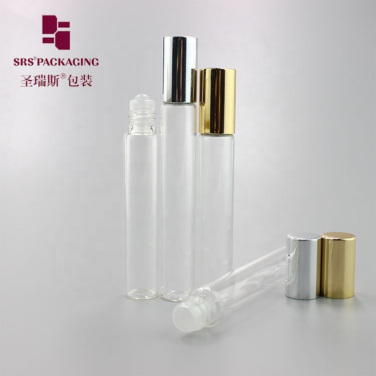 SRS packaging high quality 3ml 5ml 8ml 10ml 15ml roll on clear empty glass perfume essential oil bottle