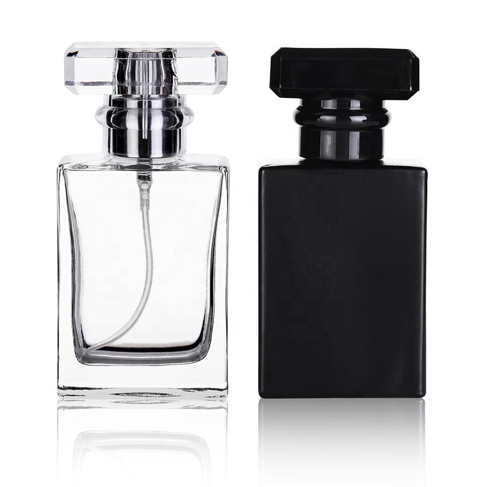 STOCK 30ml 50ml Transparent clear Black Perfume Bottles Empty Glass Mist Spray Bottles Dispenser Atomizer