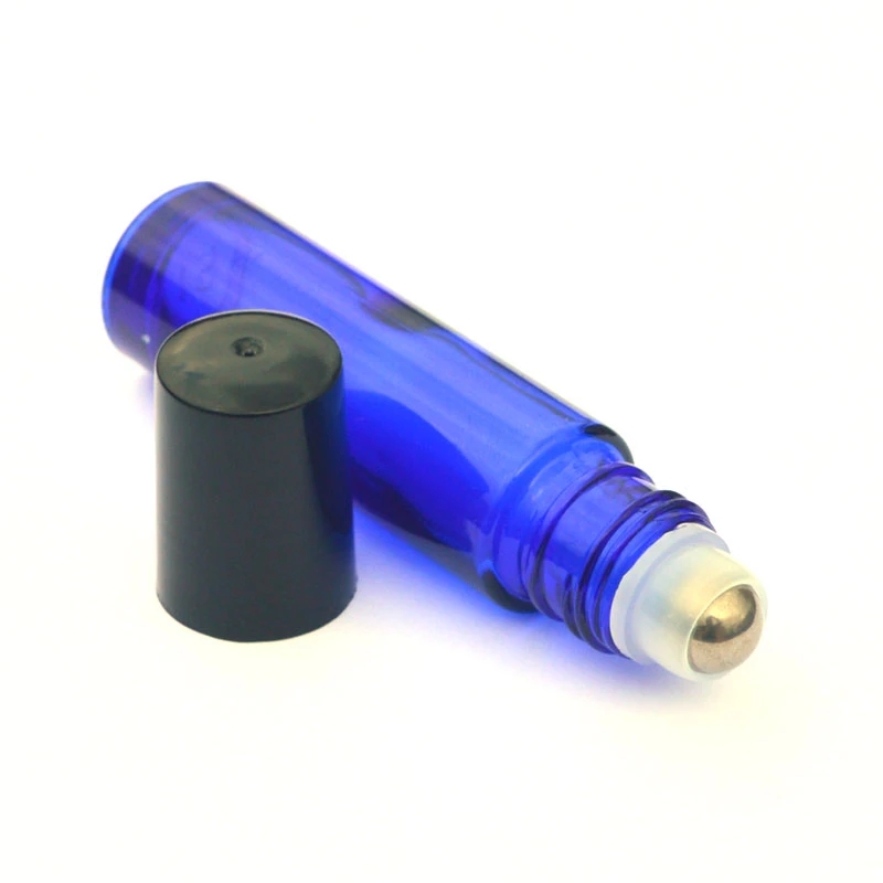 STOCK Blue 10ml Roll On Glass Bottle Empty Fragrance Perfume Essential Oil Bottle