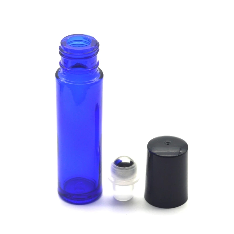 STOCK Blue 10ml Roll On Glass Bottle Empty Fragrance Perfume Essential Oil Bottle