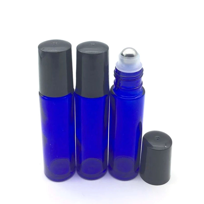 STOCK Blue 10ml Roll On Glass Bottle Empty Fragrance Perfume Essential Oil Bottle