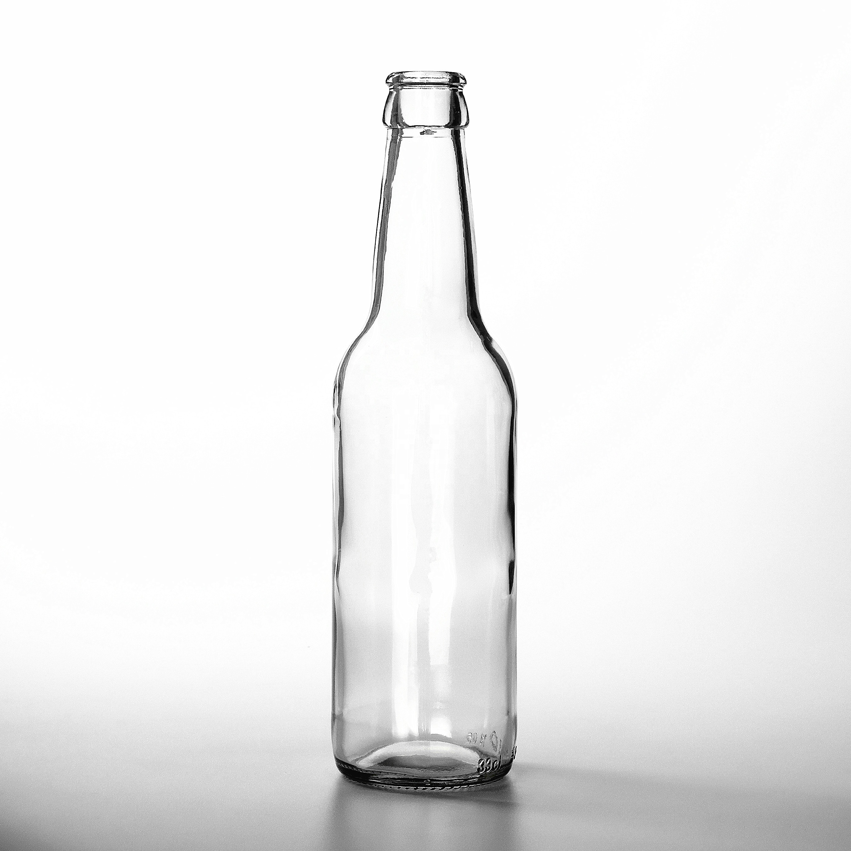 STOCK Most popular clear drink 330ml transparent glass beer bottle