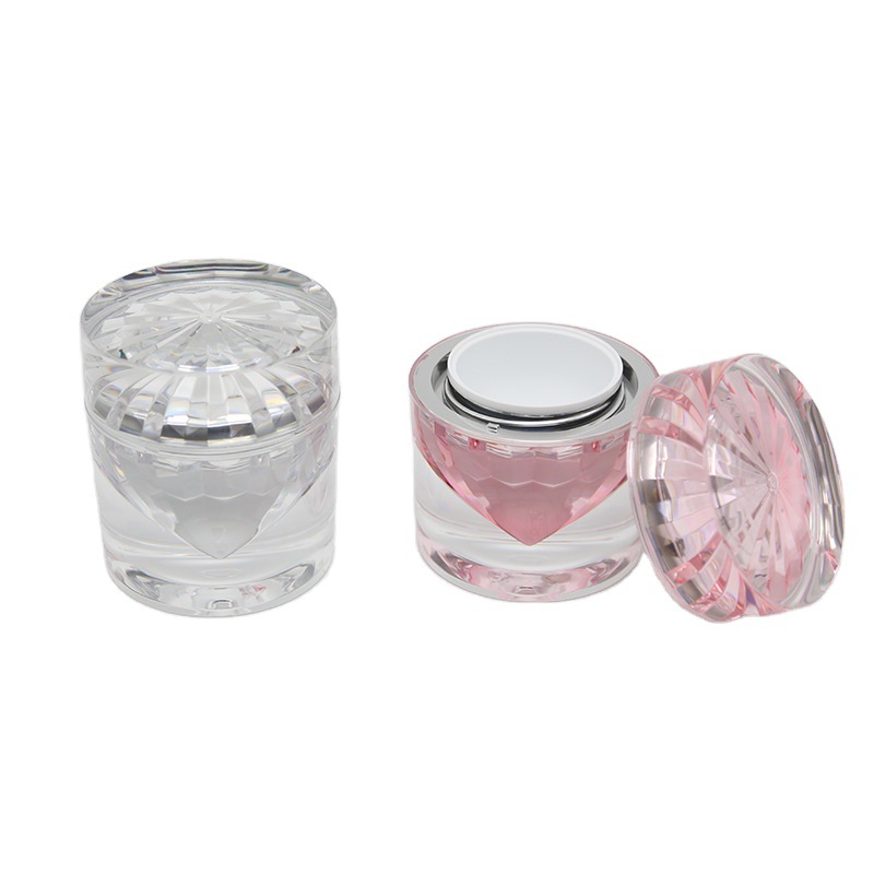 STOCK PINK SILVER 15g 50g high grade transparent high quality diamond shaped acrylic cosmetic jar