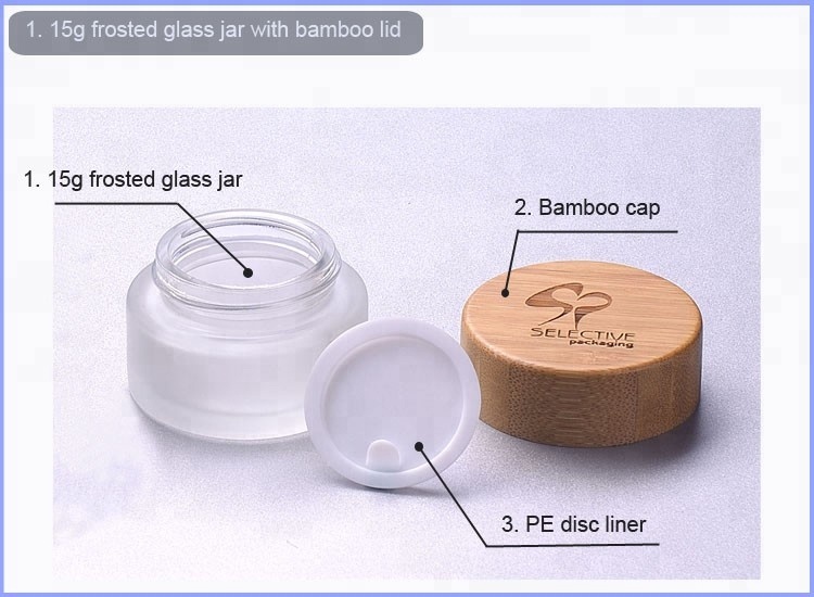 SY-CRC 15ML glass jar with CR cap Cannabinol hemp flower container jar with bamboo cap