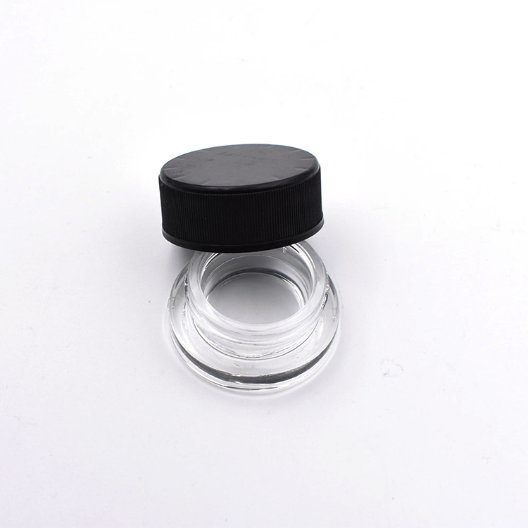 Safety seal  CBD shatter Wax containers glass jar  with child proof cap for 1g 3g 5g