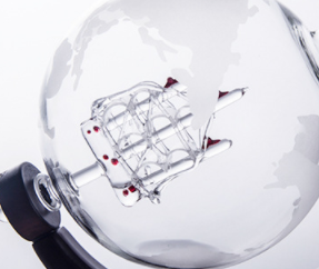 Sailing Map Whiskey Craft globe Wine glass decanter with 4 glass cup