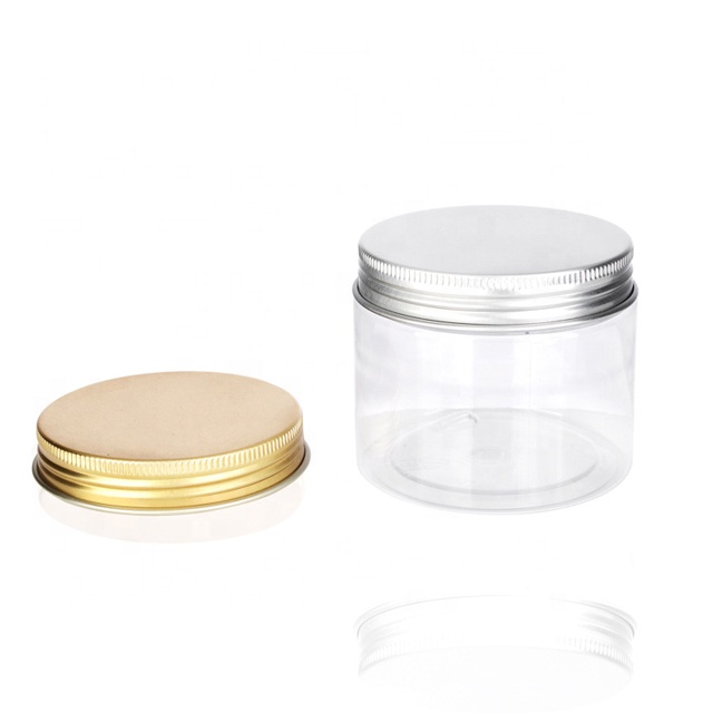 Salad Pet Jars Gold Aluminum Lid Matched Clear Snack Plastic 200g Skin Care Cream 250ml