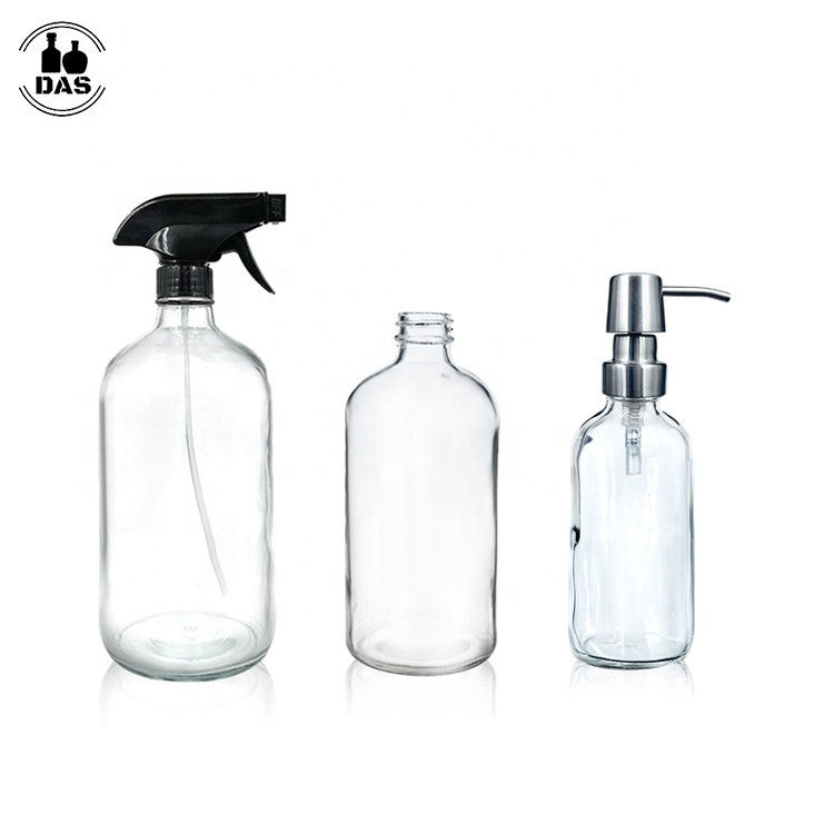 Sale 120ml 250ml PET Abmer Coated Frosted Boston Round Glass Bottle Shampoo Lotion Hand Wash Sanitizer Pump Bottle