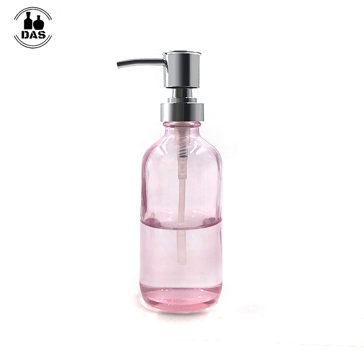 Sale 120ml 250ml PET Abmer Coated Frosted Boston Round Glass Bottle Shampoo Lotion Hand Wash Sanitizer Pump Bottle
