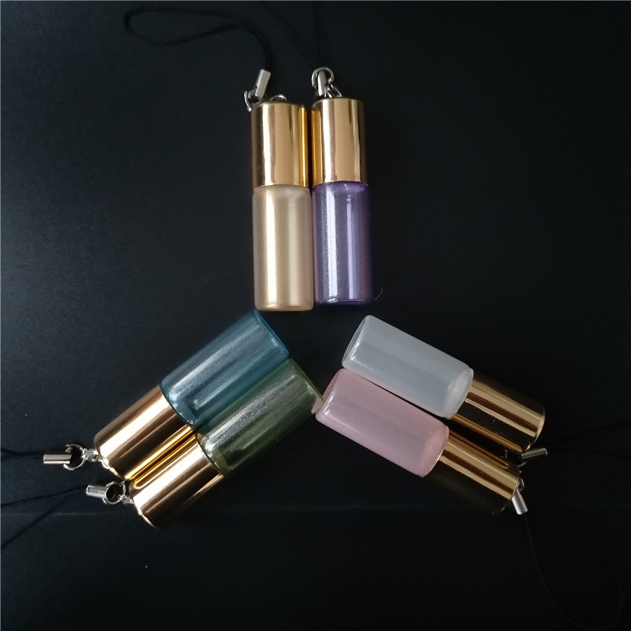 Sale 3 ml 5 ml 10ml elegant coloured Glass Roll On vials and Gold Aluminum Cap with Stainless Steel Roller Ball