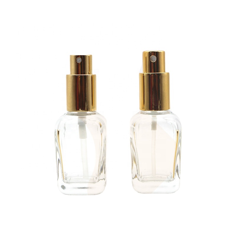 Sale 30ml 50ml 100ml clear Square  Glass Spray Bottle Lotion Bottle for essential oil
