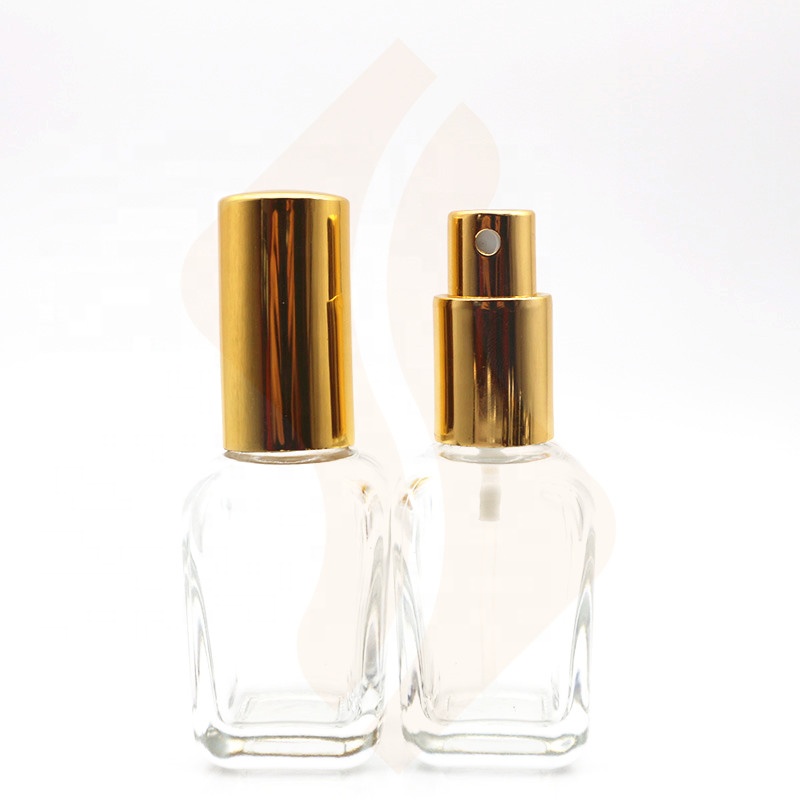 Sale 30ml 50ml 100ml clear Square Glass Spray Bottle Lotion Bottle for essential oil