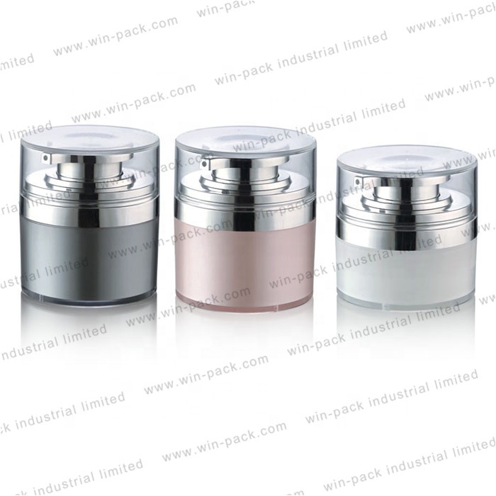 Sale Well 15g 30g 50g 80g Plastic Cosmetic Cream Acrylic Airless Containers Jar With Air Pump