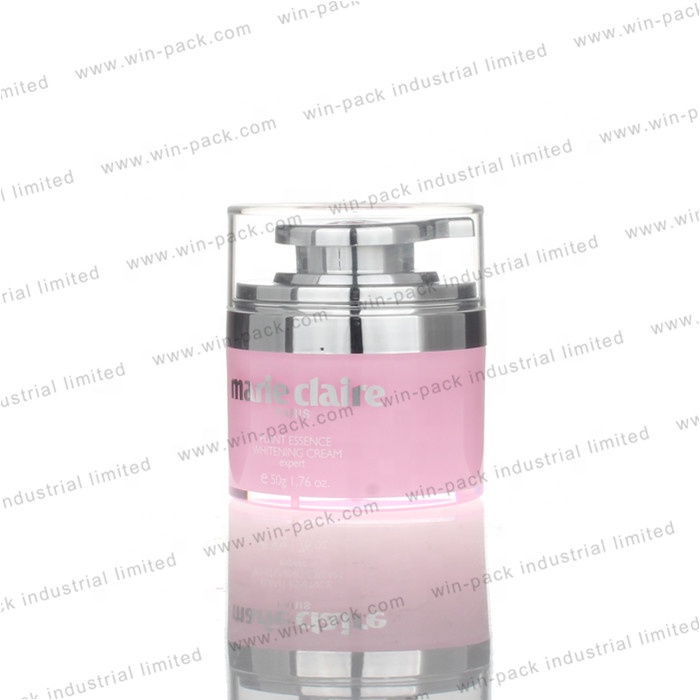 Sale Well 15g 30g 50g 80g Plastic Cosmetic Cream Acrylic Airless Containers Jar With Air Pump