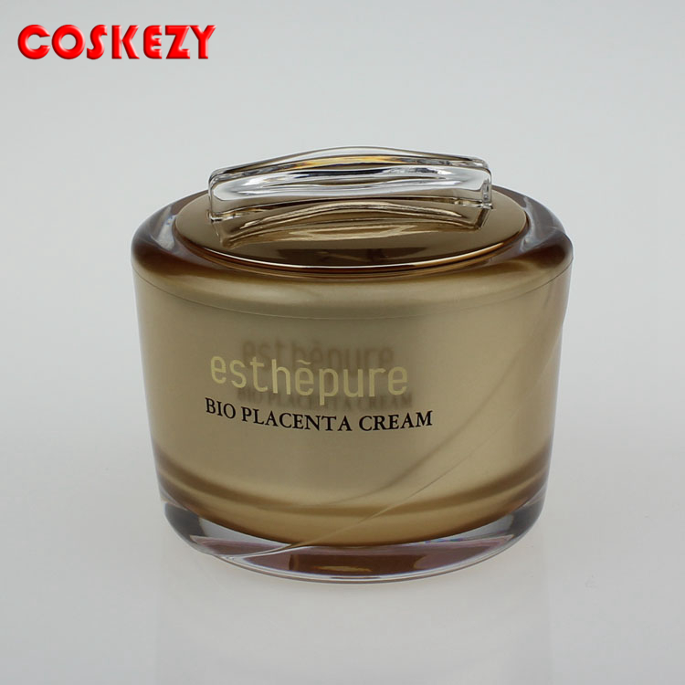 Sale well luxury 30g 50g gold cosmetic jar cosmetic container packaging acrylic cream package