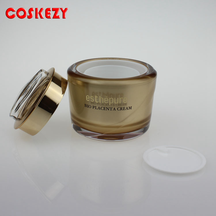 Sale well luxury 30g 50g gold cosmetic jar cosmetic container packaging acrylic cream package