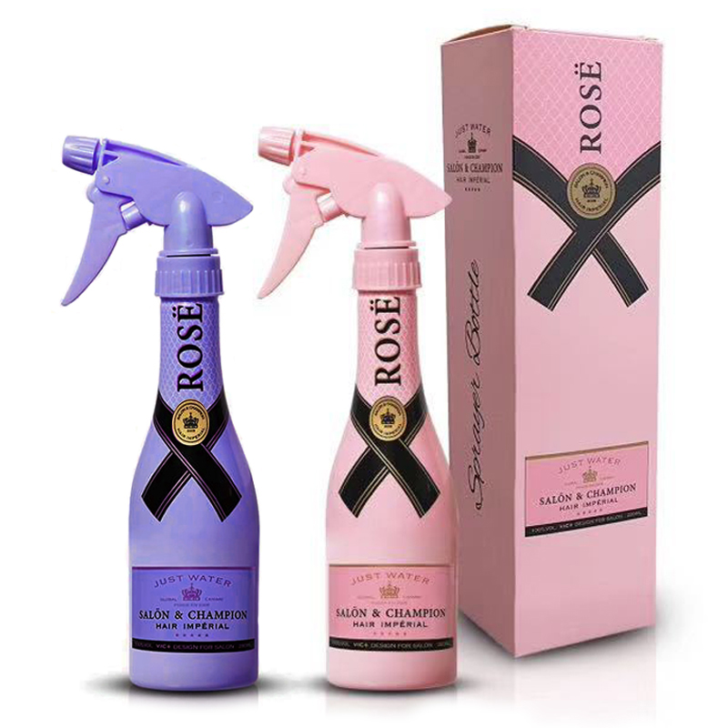Salon professional champagne plastic fine mist spray bottle wet mist spray bottle