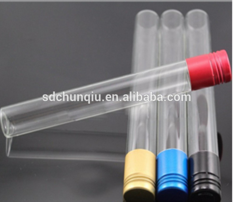 Sample 100ml tube glass liquor bottle with sealed aluminium screw cap, mini boro glass wine alcoholic vodka tube bottle